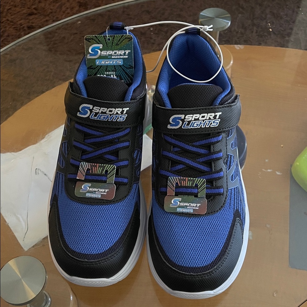 Skechers Kids Light-Up Sneakers - Black and Blue - Picture 3 of 5